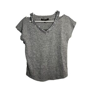 louise paris womens grey short sleeve shirt size‎ small